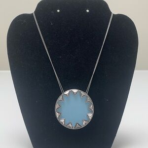 House of Harlow Large Starburst Necklace Light Blue Adjustable